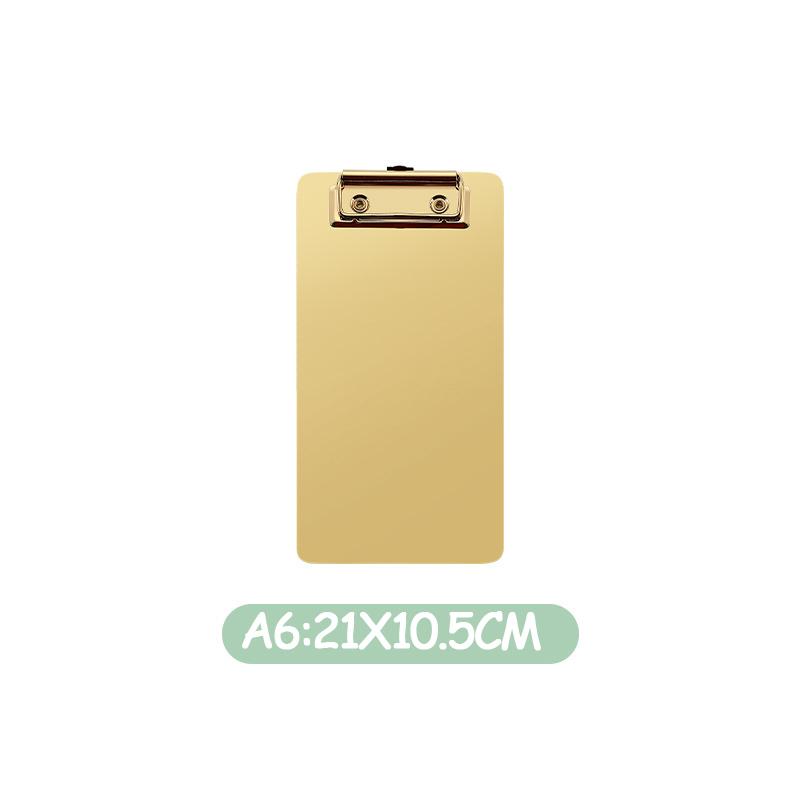 A4 A5 Portablocco in Metallo Cartella Dorata Portablocco con Clip in Acciaio Inossidabile Portaoggetti Tavola per Scrittura per Forniture Aziendali Porta Carta