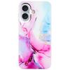 For iPhone 16 TPU Case Marble Pattern Print Protective Phone Cover