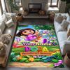 Dora Explorer Customize Your Name Floor Mat Suitable for Study room Outdoor Dining Room Playrooms Anti-slip Rug Office home decor
