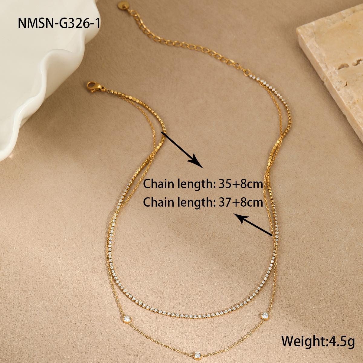 GEMCHIC Women s Layered Zircon Necklace Stainless Steel Gold Silver Plated Fashion Chain Jewelry for Daily Wedding