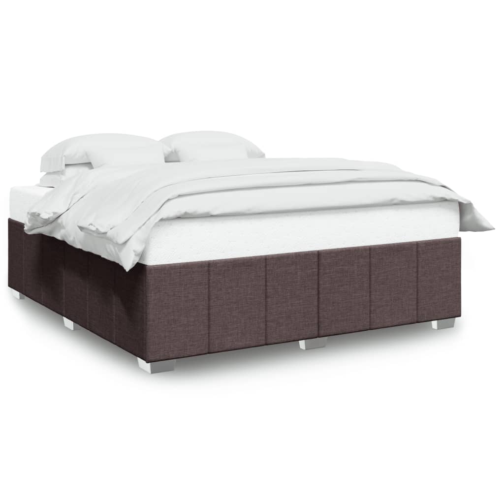 Bed Frame without Mattress Dark Brown 200x200 cm Fabric