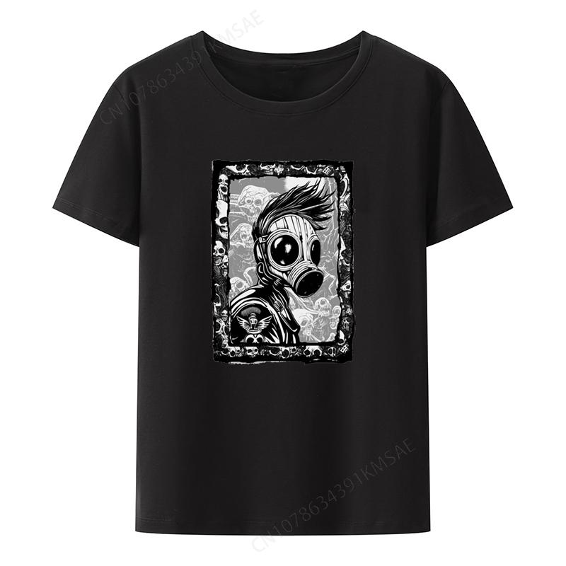 Gasmask Punk Skulls Graphic Tshirt Funny Tee Popular Unisexs Clothing Kawaii Clothes Loose De Mujer Lovely Trending Letters