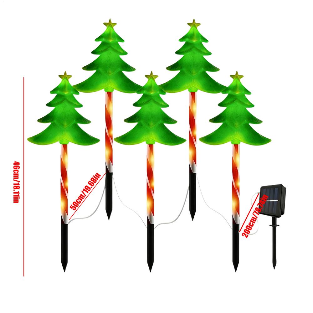 

Солнечные Рождественские Украшения Уличные 5 Штук Светодиодная Подсветка Дерево Солнечные Рождественские Огни Уличные Водонепроницаемые для Вечеринки