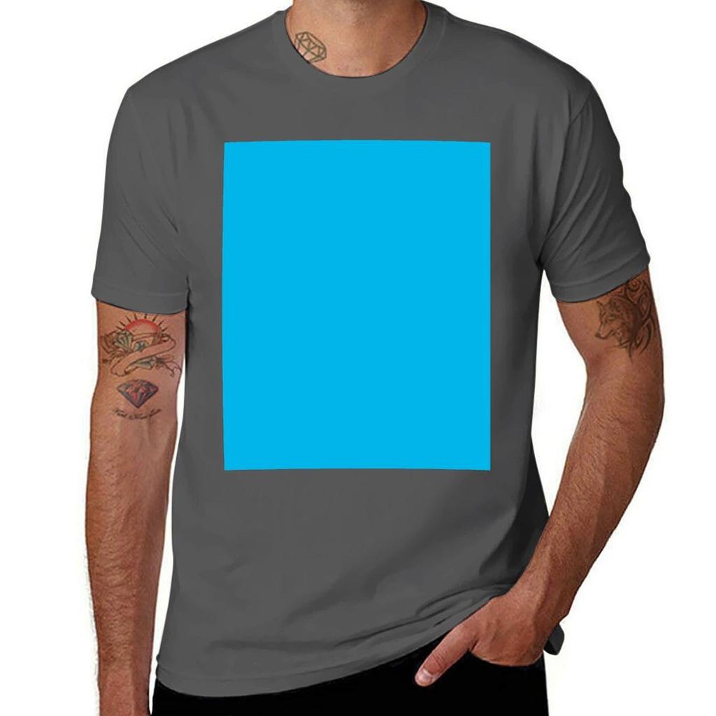 Cyan (Process) Blue Solid Color Popular Hues Patternless Shades Of Cyan Collection Hex 00b7eb Tshirt