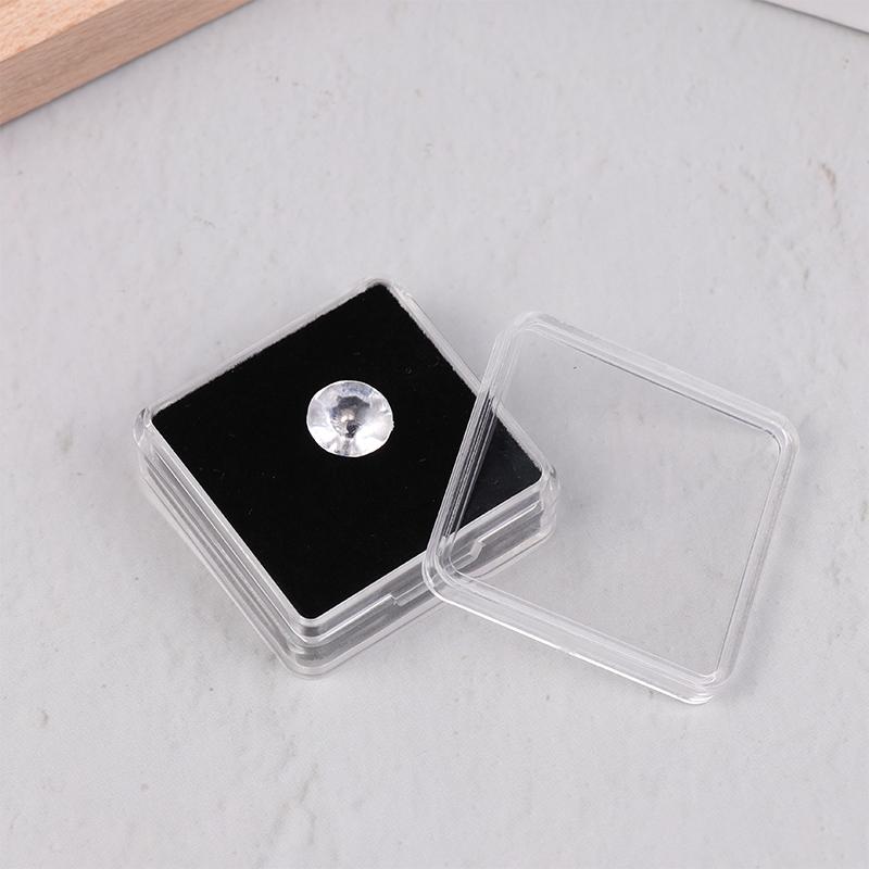 1 ks Úložný box na volné diamanty Plastová vitrína na diamanty Barevný drahokam S dvojitou vnitřní výplní Krabička na volné kameny