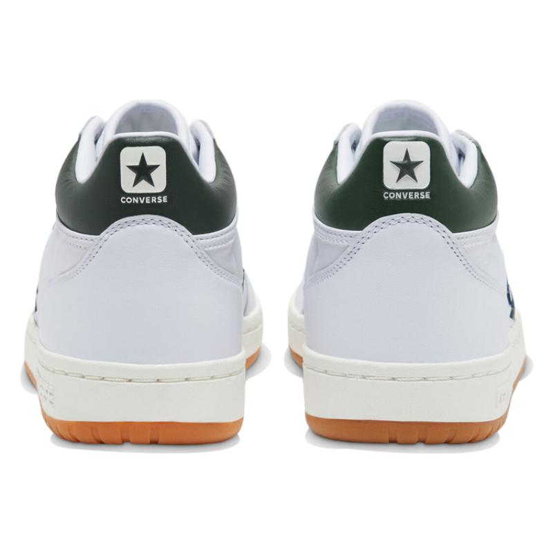 Converse Fastbreak comfortable and versatile non-slip and lightweight mid-top board shoes unisex white and green