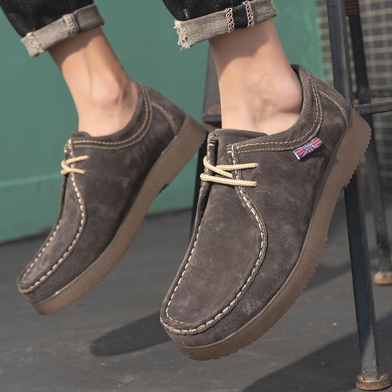Herren Sneaker Business Formelle Schuhe Wildleder Slipper Arbeitsschuhe für Herren Einfache Britische Leder Partyschuhe Herbst Plateau Rutschfest