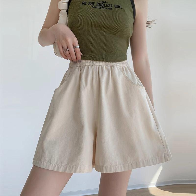 

Women s Khaki Summer Slimming Casual Wide-Leg Shorts Small брудно-білий