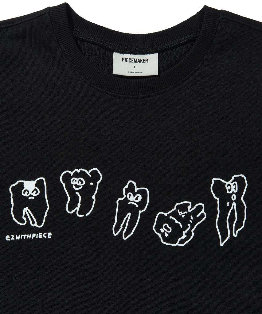 PEACE MAKER Teeth Sweat Crop Tee (Black)