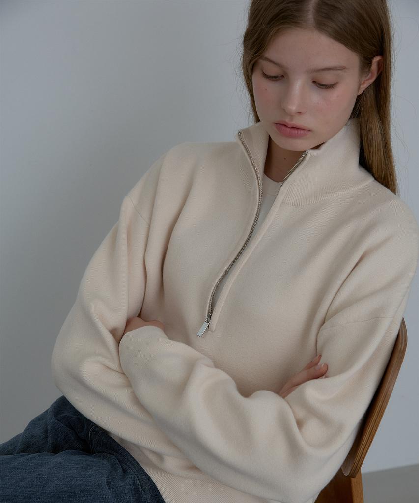 SIKOMA Cmk07 Ivory Half Zip Knit