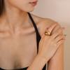 Niche asymmetric open ring fashion color matching gold single ring ring stainless steel electroplated 18K gold ring