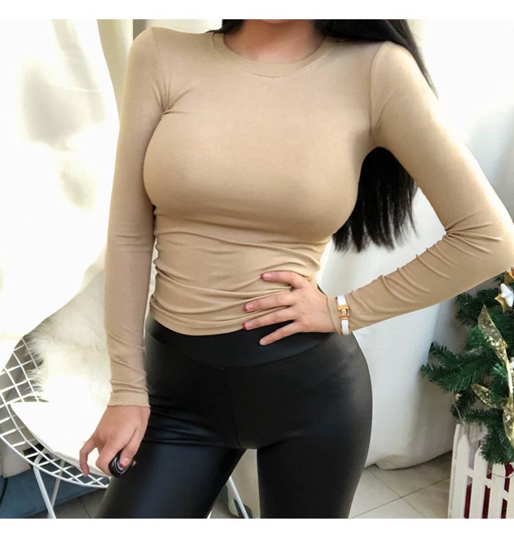 Korean Dongdaemun Sexy Slim-Fit Long-Sleeve Women's T-Shirt