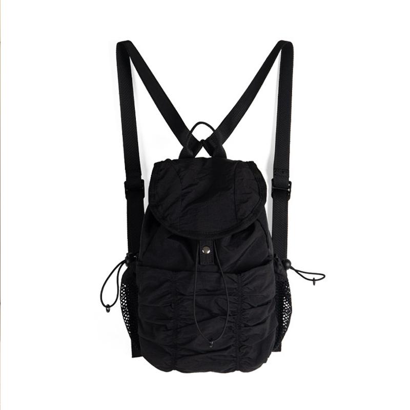 Zaino Casual Donna Grande Capacità Moda Studente Scuola Media Pieghe Cartella Borsa in Tessuto Zaino da Viaggio Coreano