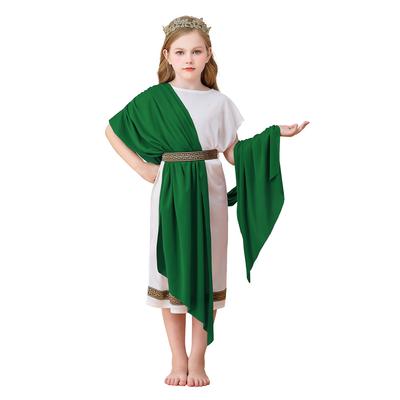 Halloween Children's Costumes Greek Mythology Men's and Women's Clothing Green Roman Carnival Costumes Toga Robes