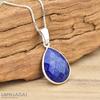 Les Trésors De Lily [R1017] - Handmade Silver Necklace 'Mineralia' Lapis Lazuli Silver - 18x14 Mm