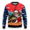Fishing Sweatshirts For Men Clothing Merry Fishmas Ugly Christmas Sweater Santa Claus Fish Mens Ugly Sweaters Xmas Holiday Funny