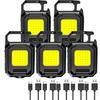 XPE Pocket Work Light 1000LM COB LED Mini Keychain Light USB Rechargeable Flashlight IPX4 Waterproof for Outdoor Camping Hiking