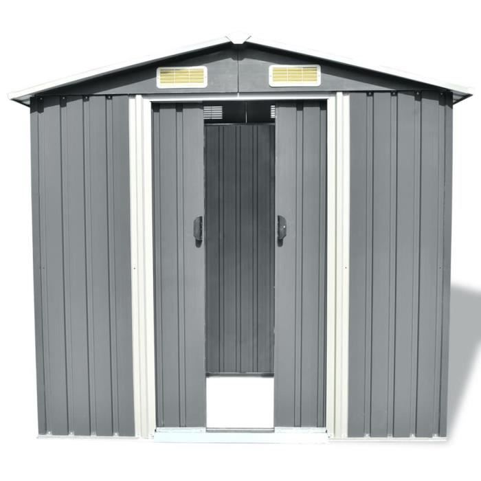VidaXL Abri de stockage pour jardin Métal Gris 204 x 132 x 186 cm 42983