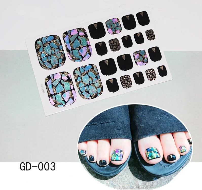 

22 Tips Summer Hot Stamping Laser New Manicure Sticker Foot Nail Sticker GD-002