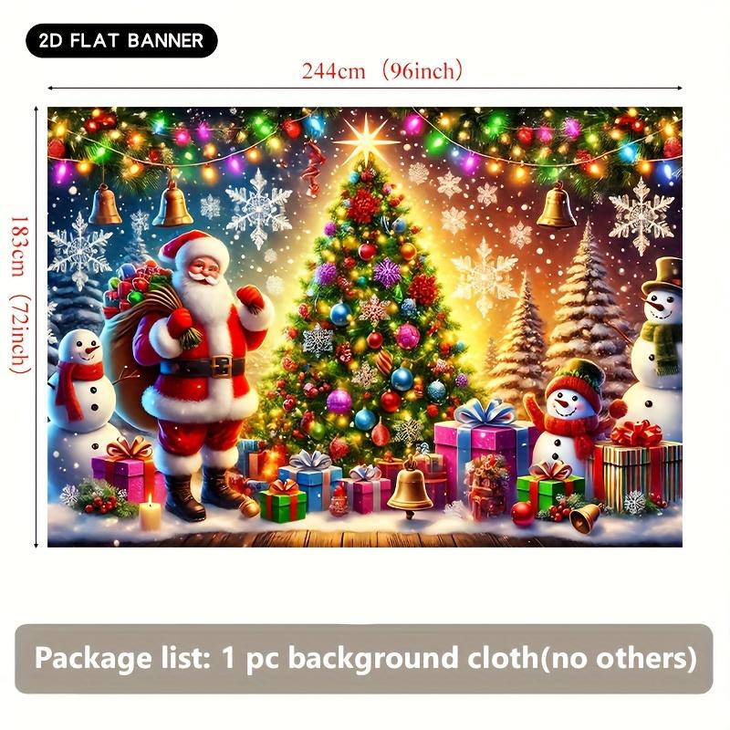The colorful party walls are decorated with snowflakes and Santa Claus figures making them ideal for parties family celebrations and