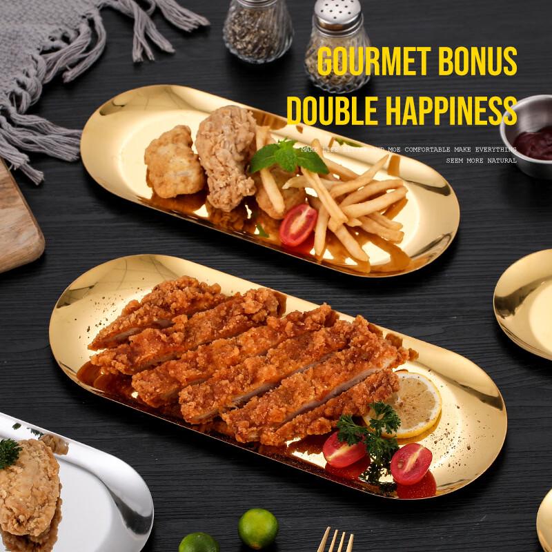 ZISIZ Golden Electroplated Serving Tray