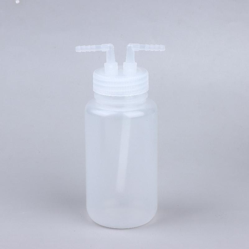 Промывочная бутылка 250 мл/500 мл, прозрачный пластик ПЭ/ПП, газовый промывочный цилиндр, для дозирования жидкостей в лабораториях 250ml