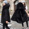 Neue Baumwolle Verdicken Warme Winterjacke Mantel Damen Lässiger Parka Winterkleidung Fellfutter Kapuzenparka Mujer Mäntel