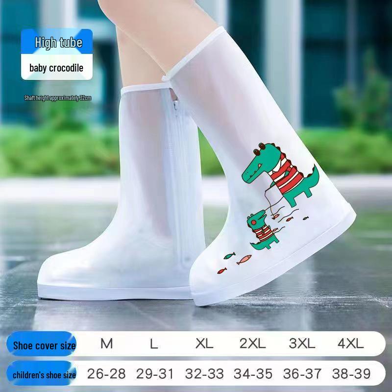 Shangyu High-Top Children's Non-Slip Rain Boots - Summer Waterproof, Thickened, Wear-Resistant, Mid-Calf Silicone Covers