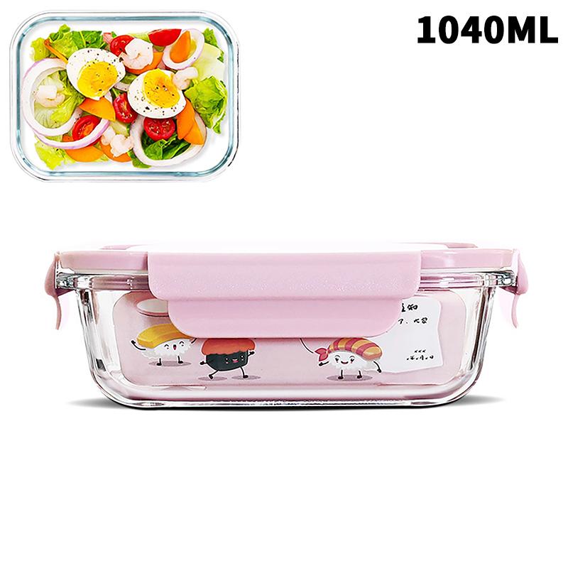 1/2/3 Fack Förtjockad Läckagesäker Mikrovågsugnssäker Matlåda Hög Borosilikatglas Bento-låda Med Lock Lufttäta Matlådor