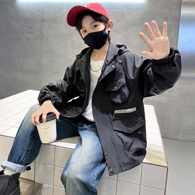 

Boys Hooded Windbreaker Trench Coat XXL
