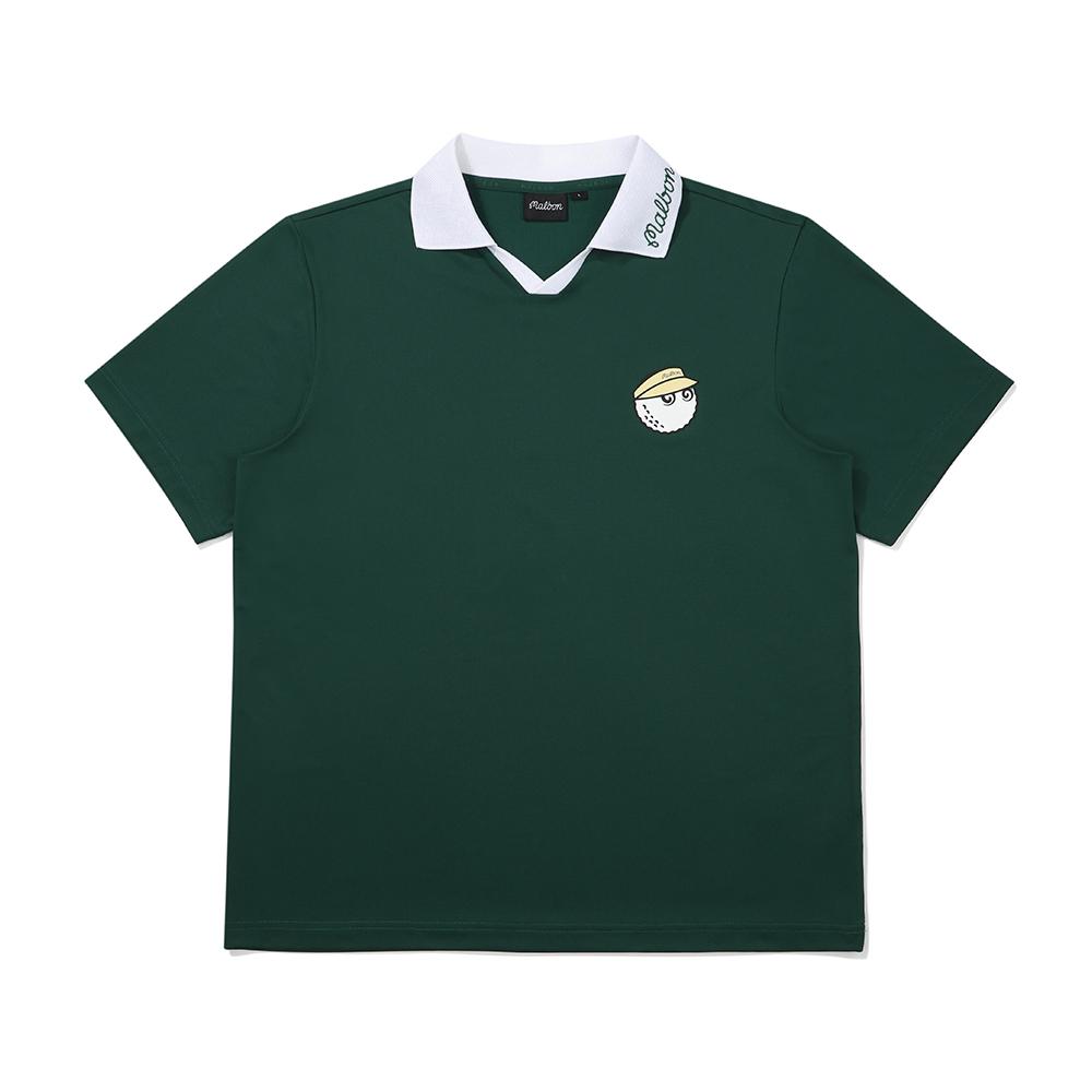 MALBON GOLF Bucket Mesh Collar T-Shirt Green (Man)