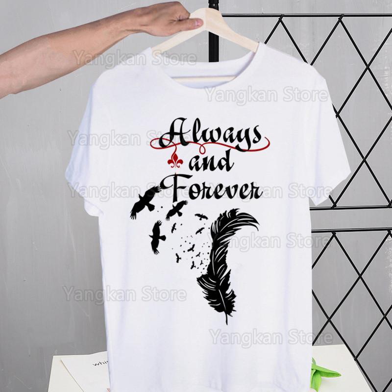 Damon Salvatore The Vampire Diaries Tshirts Men Shirt Harajaku Chronicles Vampiricas Summer Streetwear Casual Tee Short Sleeve