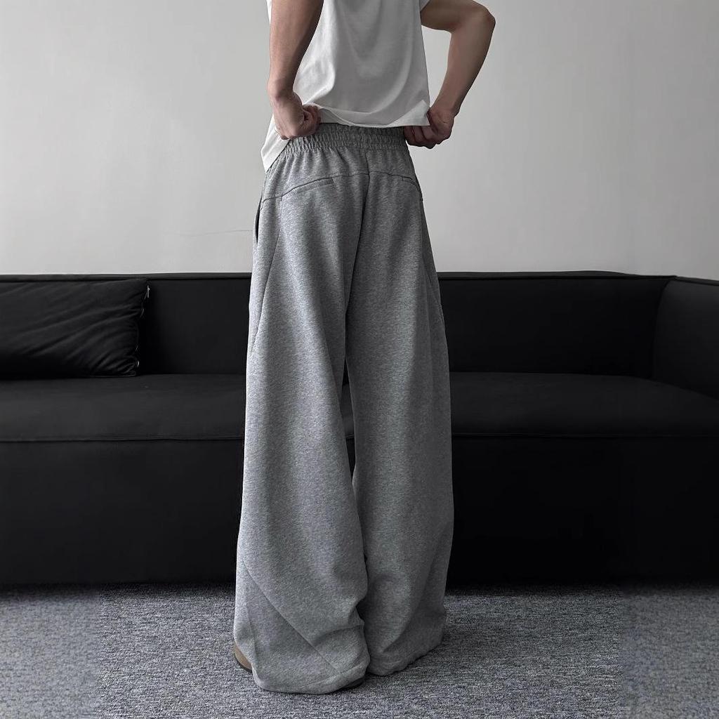 2024 Autumn Retro 3D Tailored Micro-Flare Sporty Wide-Leg Sweatpants