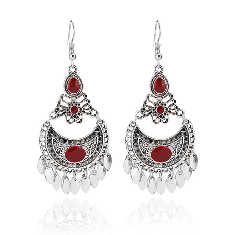 Σκουλαρίκια Bluelans με κρεμαστά σκουλαρίκια με γεωμετρικό σχέδιο και πολύτιμους λίθους, σκουλαρίκια με γάντζο για δεξιώσεις, μποέμ κοσμήματα