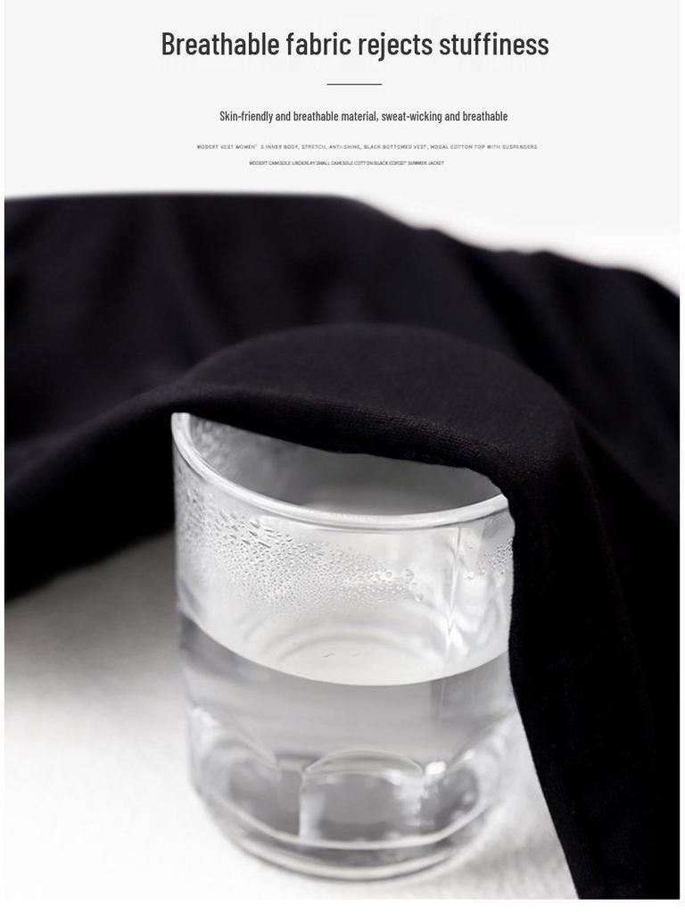 Women's Summer Modal Slim Fit Plus Size Black Short Sleeve T-Shirt