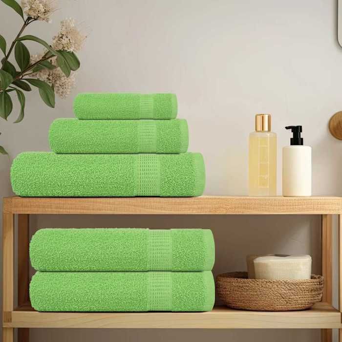 VidaXL Serviettes de toilette 10 pièces FROGN Vert pomme 30 x 30 cm 100 % coton 137018