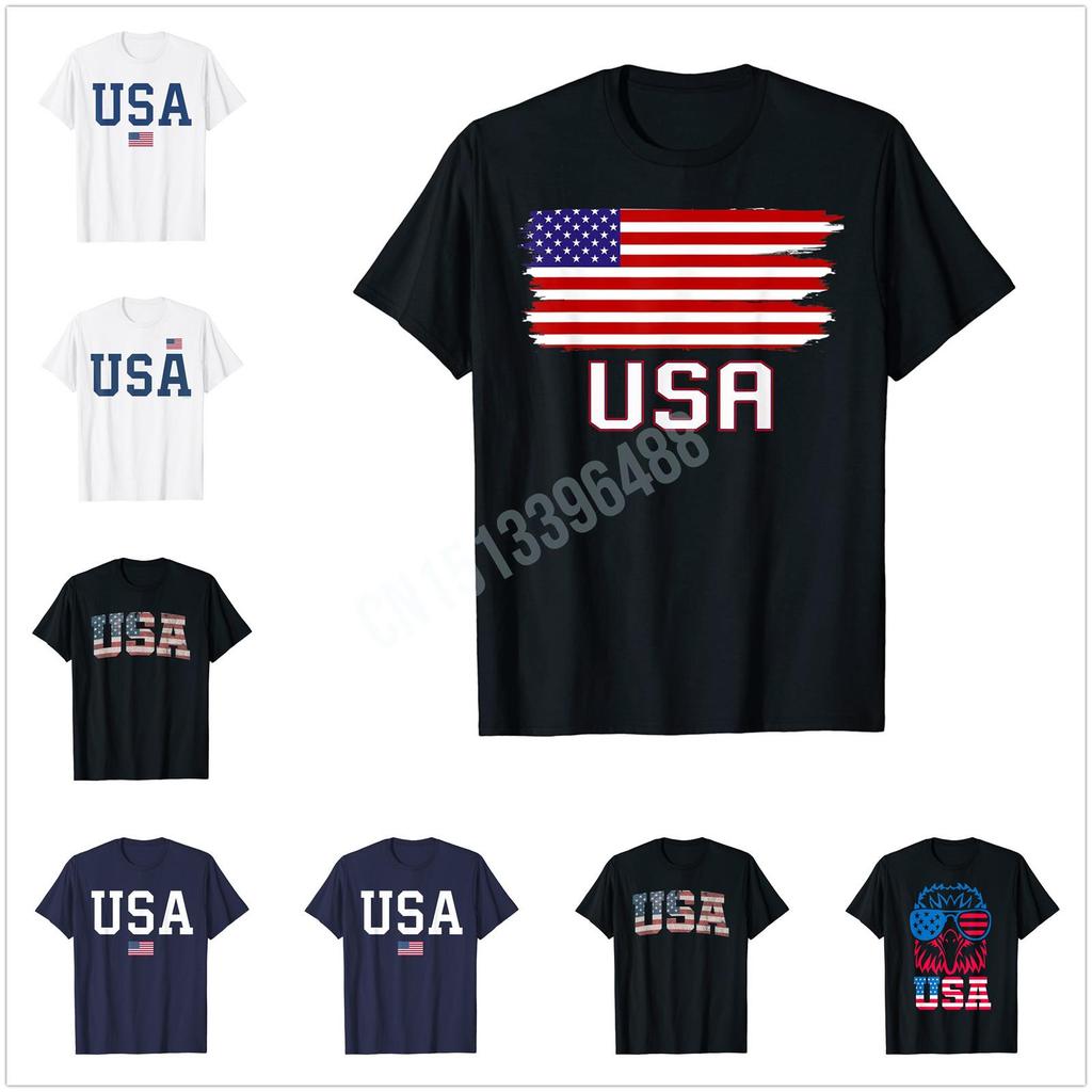 ZX Mehr Design USA Patriotische Amerikanische Flagge Für Männer Frauen US T-Shirt Hip Hop Tops Baumwoll-T-Shirts