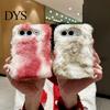 Non Bulky Phone Cover Plush Case for IPhoneDuo, Fuzzy Gradient Color with All Inclusive Protection Full Protection, Cute Shockproof Foldable