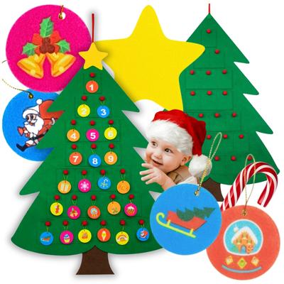 Advent Calendar Christmas Tree Felt with Gift Pockets 90cm + DIY Decorations