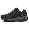Outdoor Mens Hiking Comfortable Sports Fabric Shock Absorbing Breathable Lightweight Low Top Casual Running Shoes Men Sneaker 237608-BKCC