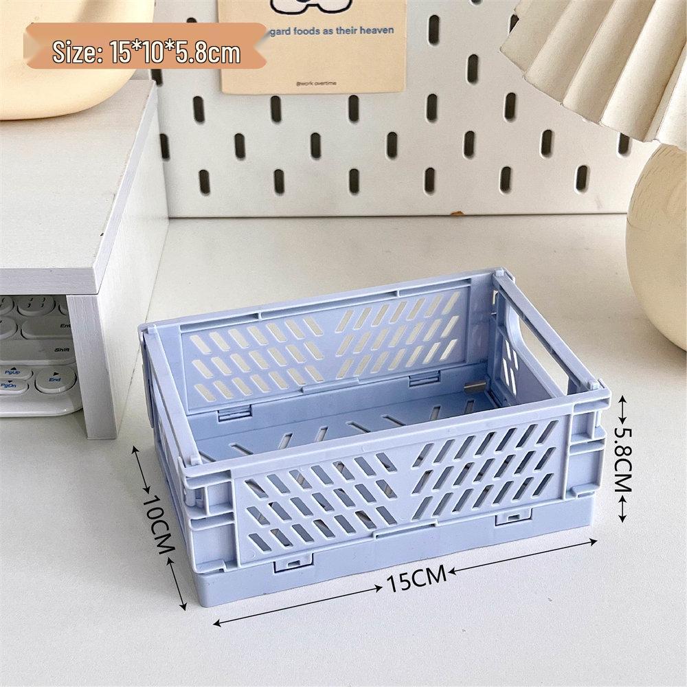Foldable Desktop Storage Basket for Stationery and Books
