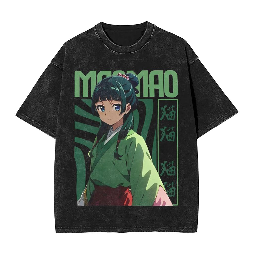 Cartoon Maomao die Apotheker-Tagebücher T-Shirt Niedliche Anime Grafik T-Shirts Gewaschen Kurzarm für Herren Damen Kleidung