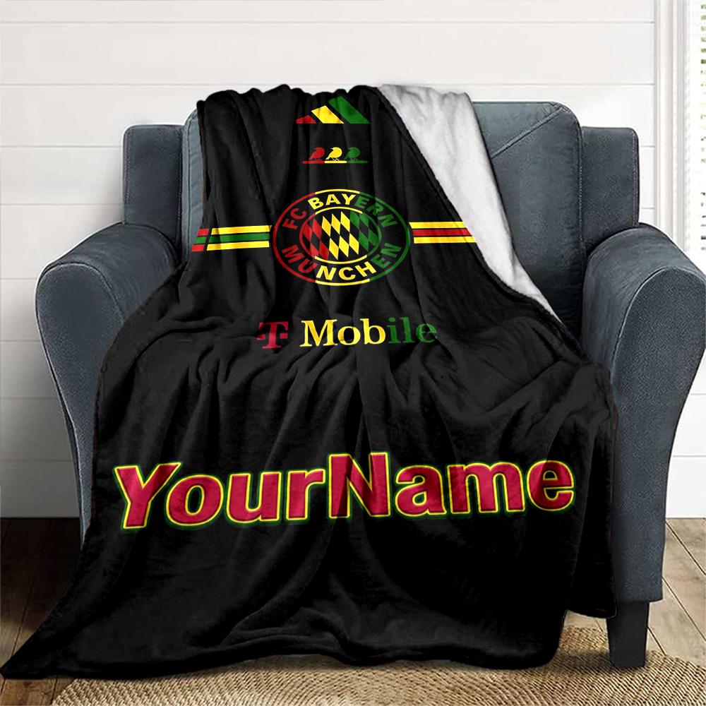 Bayern Munich Personalized Name Blanket Gift Personalized Blanket Durable Comfort Perfect for Couch Chair Sofa Livingroom Ideal for All Seasons