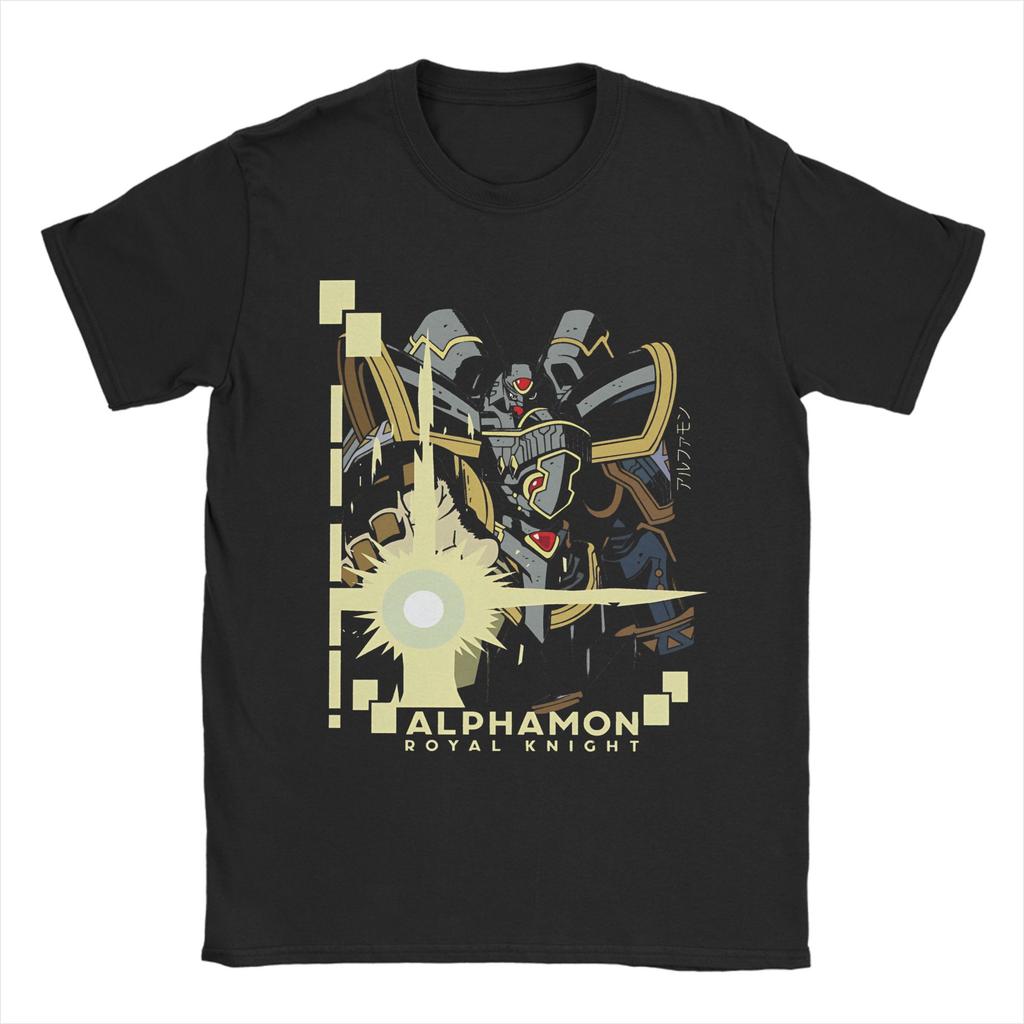 digimon alphamon royal knight T-Shirts Awesome 100% Cotton Tee Shirt O Neck Short Sleeve T Shirt Plus Size Clothing