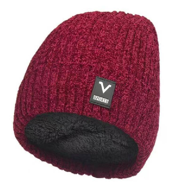 

Вязаная спортивная шапка с принтом для улицы, теплая, для катания на лыжах, модная, унисекс, подарки красный