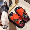 Beautiful Thick-bottomed Height-increasing Cool Slippers for Women's Summer Outer Wear Fashion 2025 Summer New Versatile Graffiti Soft Low-contr