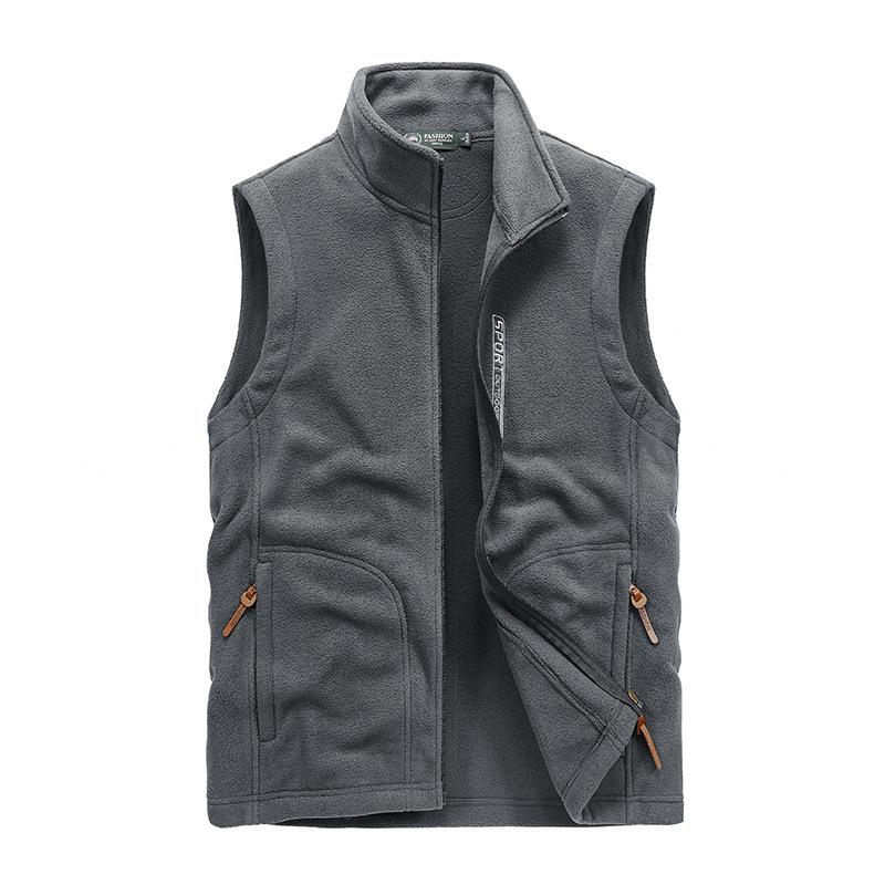 Vest, Sleeveless Vest, Windproof Fleece, Thickened Stand-Up Collar Fleece, Vest, Thermal Fleece Vest, Plus Autumn And Winter Hair.