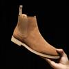 Herren Chelsea Boots aus echtem Wildleder im britischen Stil, High-Top Business-Kleiderschuhe, modische warme Winter-Reitstiefel für Herren