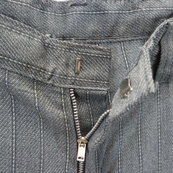 VINTAGE 70s Striped Pattern Pants Gray Men's Used