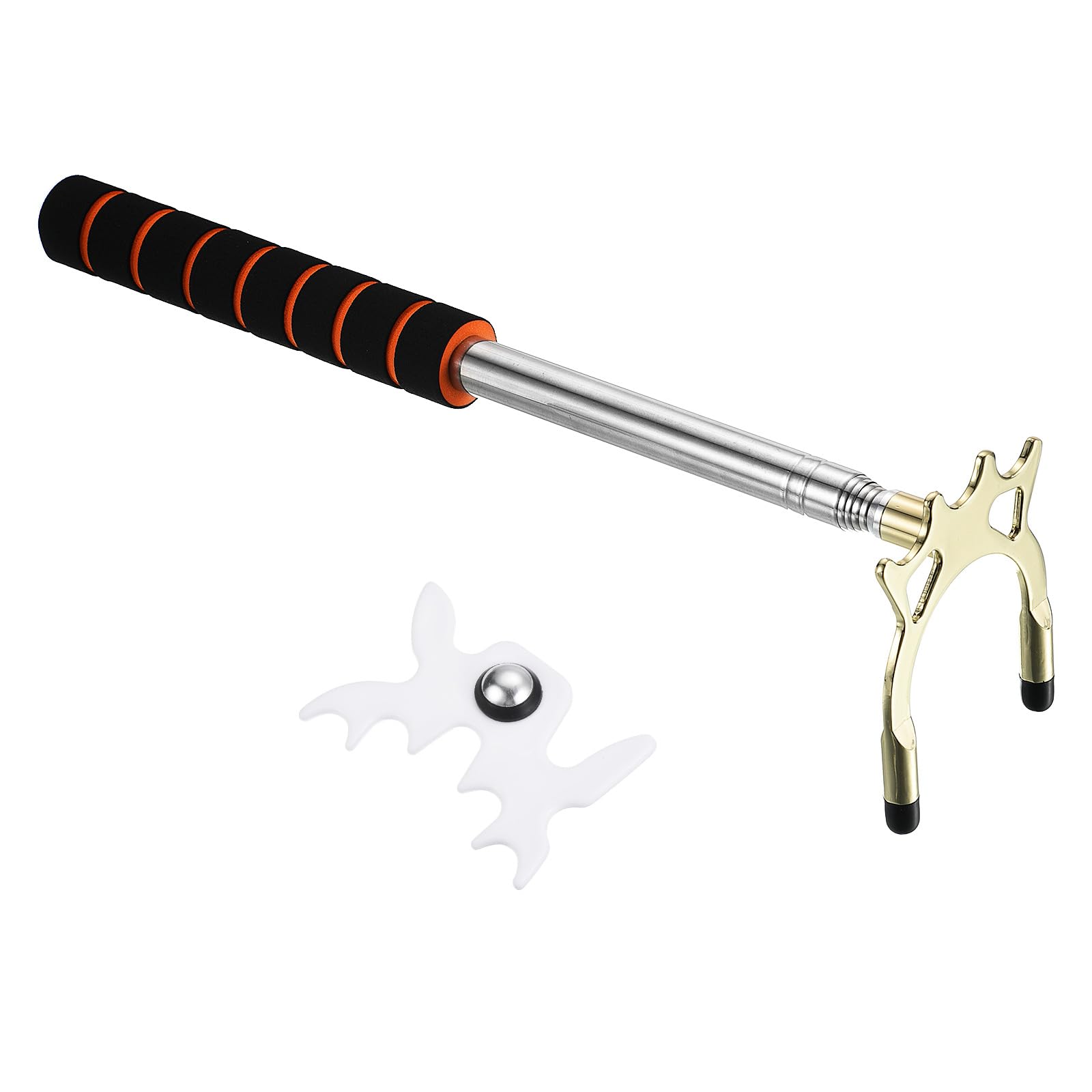 

PATIKIL Telescopic Billiard Cue Stick Bridge, Pool Cue Accessory with Detachable Metal Hybrid Bridge Head for Pool Table Play, Gold/White